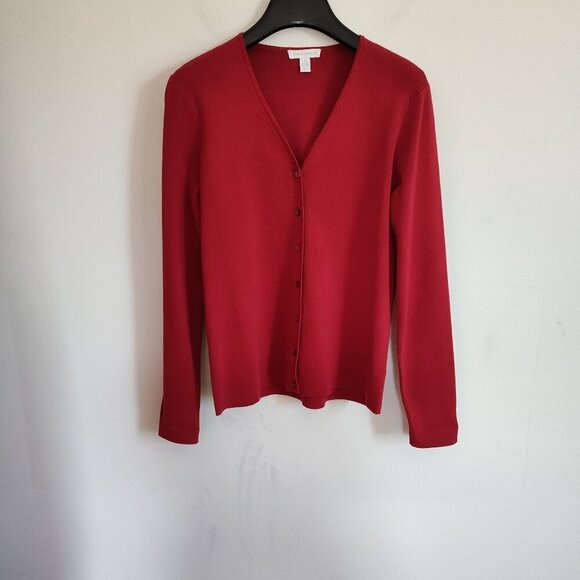 Ladies SZ S Charter Club Red Cardigan - Picture 1 of 4